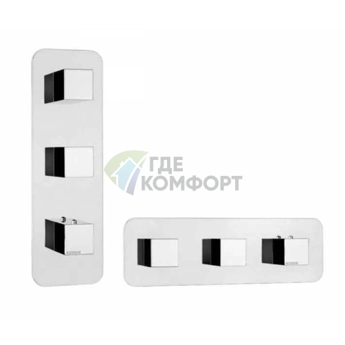 Встречная часть термостата Bossini с 2 запорными клапанами и выходами для вертикального/горизонтального монтажа (Z030201000) - фото 1