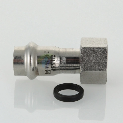 Пресс-муфта с накидной гайкой 22 мм х 1/2 из нержавеющей стали VTi.908.I.002204 VALTEC (ВАЛТЕК) - фото 9