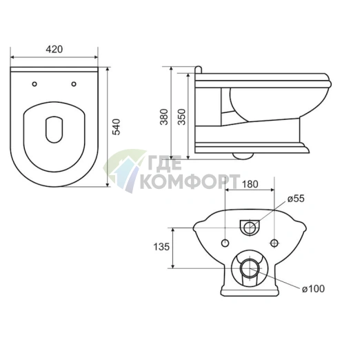 Подвесной унитаз Cezares King Palace — дизайнерская сантехника - фото 7