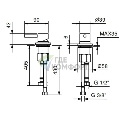 Набортное управление Fantini Nostromo из нержавеющей стали (50 93 E895) - фото 2