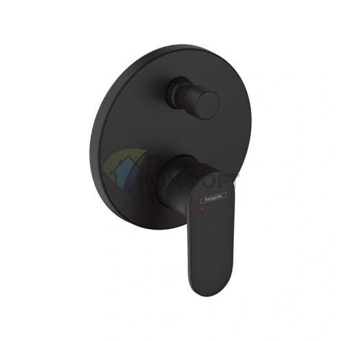 Встраиваемый смеситель для ванны Hansgrohe Vernis Blend с переключателем и защитой EN 1717 (матовый черный) (71467670) - фото 1