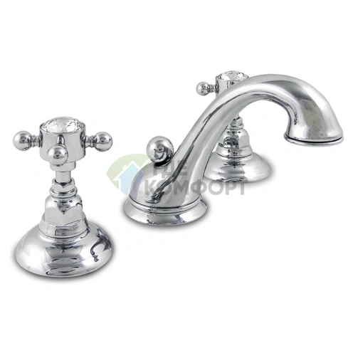 Смеситель для раковины Nicolazzi Half Dome Crystal с автоматическим сливом (1408CR93) - фото 1