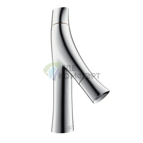 Стильный хромированный смеситель AX Starck Organic для раковины с двумя рукоятками (12011000) - фото 1