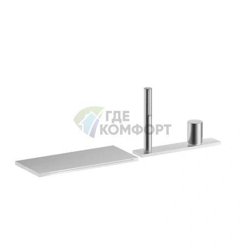 Смеситель для ванны Fantini Milano с ручным душем (4 отверстия, матовый хром) (31 93 3065) - фото 1