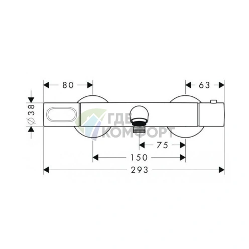 Настенный термостат для ванны AX Citterio M, однорычажный, хром (34435000) - фото 2