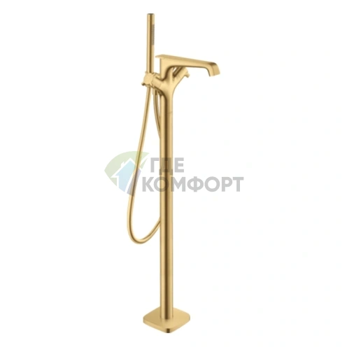 Термостатический смеситель для ванны Axor Starck с ручным душем в шлифованном золоте (36416250) - фото 1