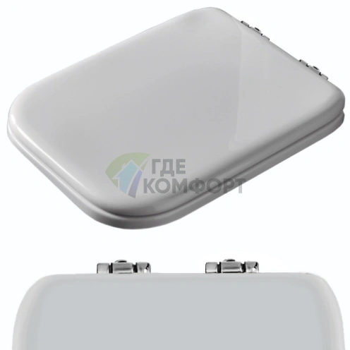 Сиденье для унитаза Kerasan Waldorf белое с хромом и микролифтом (418801) - фото 1