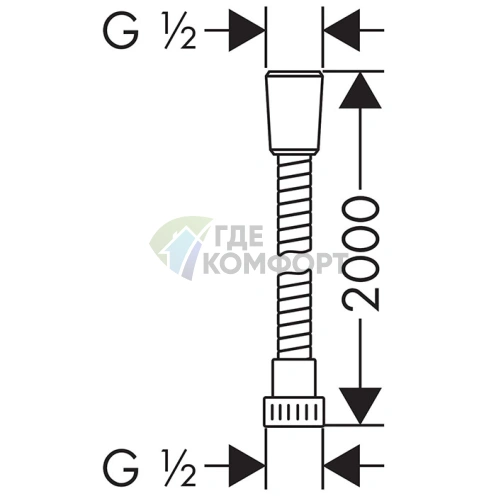 HG Metaflex: Гибкий душевой шланг 2 м, хром (28264000) - фото 2
