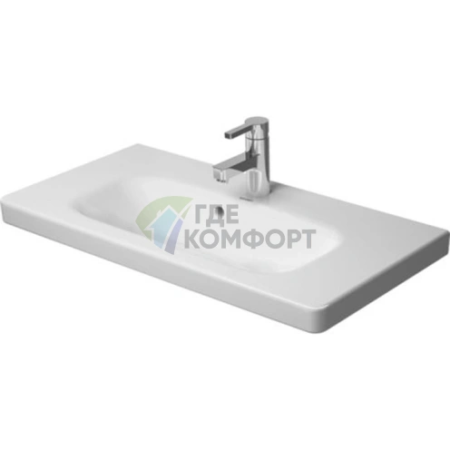 Раковина Duravit DuraStyle встраиваемая компактная 785x400 мм, белая, с 3 отв. под смеситель (2337780030) - фото 1