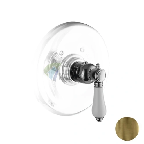 Термостатический смеситель Nicolazzi 3/4 без запорного вентиля, белая ручка Petit M. Blanc, бронза (4914BZ78) фото 1