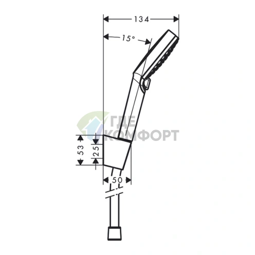 Душевой набор HG Crometta Vario с ручным душем 100 (2jet Rain/IntenseRain), шлангом 1,25 м и держателем, белый/хром (26691400) - фото 2