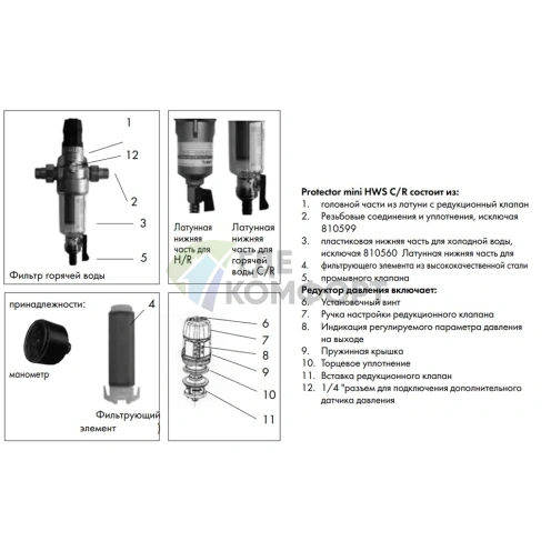 Фильтр промывной BWT Protector mini HWS 1/2