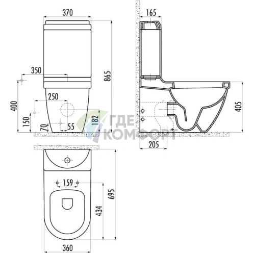 Унитаз-компакт Creavit Dream DR311: Стиль и комфорт в компактном исполнении - фото 4