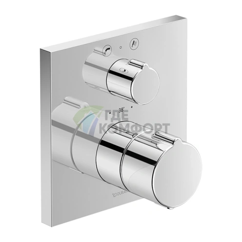 Термостатический смеситель для ванны Duravit C.1 скрытого монтажа, квадрат, хром (C15200013010) - фото 1