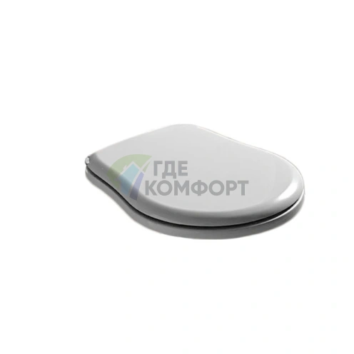 Сиденье для унитаза KERASAN Retro в стиле ретро белое с хромом (109001) - фото 1