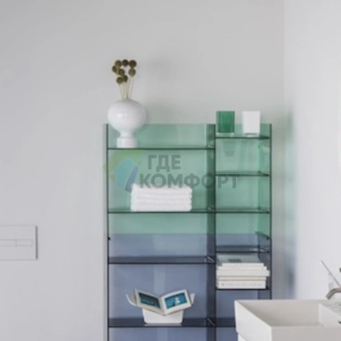 Стильный стеллаж Laufen Kartell 750x260x530 мм из пластика в изумрудном зеленом цвете (3.8933.1.092.000.1) - фото 1