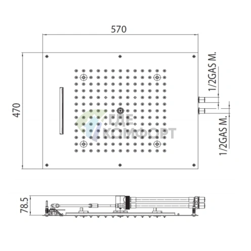 Верхний душ BOSSINI DREAM/2 с LED-подсветкой, 2 режима, белый матовый (H38915.045) - фото 2