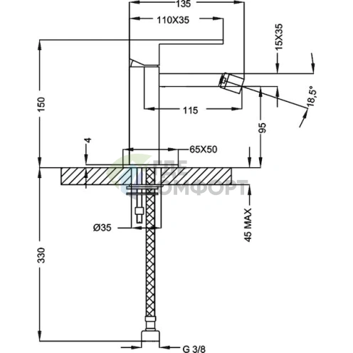 Смеситель для биде Cezares Levico LEVICO-BSM1-01 - фото 2