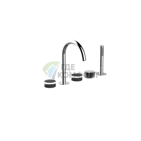 Смеситель для ванны Fantini Nice с ручным душем, 5 отверстий, хром (65 02 S065S) - фото 1