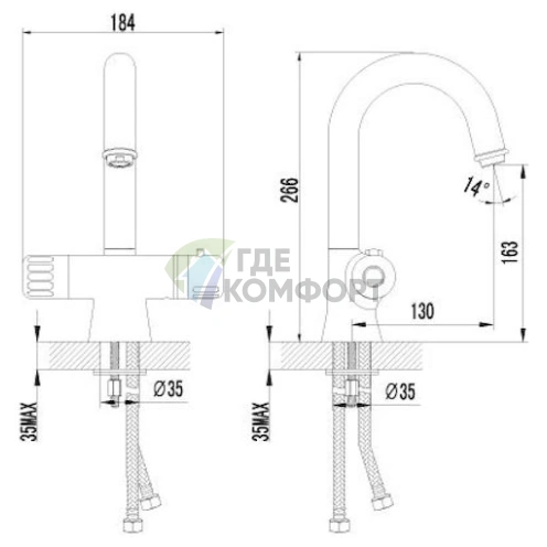 Термостатический смеситель Lemark Thermo LM7736C для умывальника - фото 2