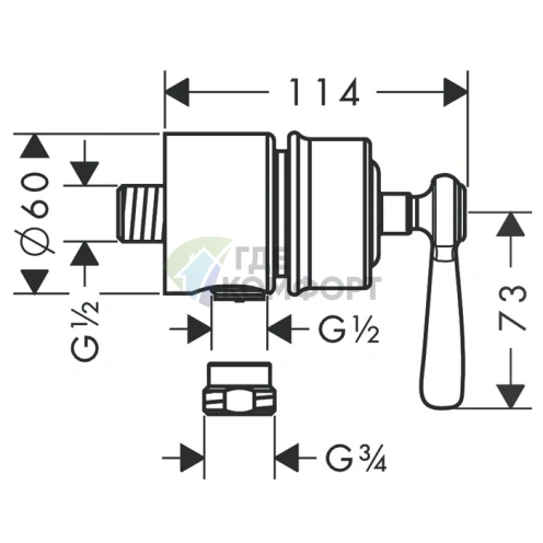 Шланговое подсоединение AX Montreux Fixfit Stop с рычажной фиксацией в цвете полированное золото (16883990) - фото 2