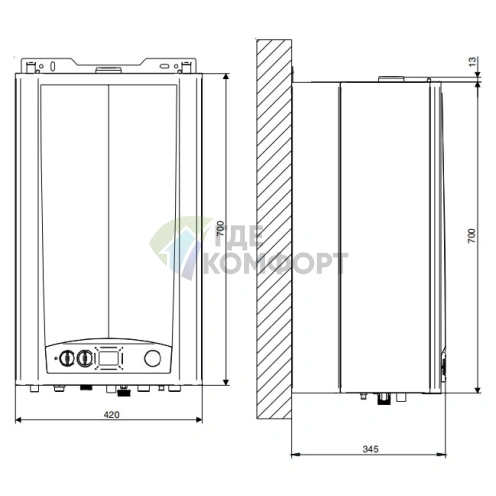 Газовый настенный двухконтурный котел Roda VorTech One CS28 - фото 2