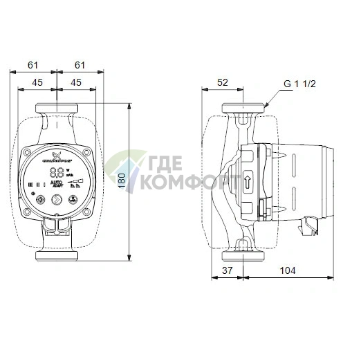 Циркуляционный насос Grundfos ALPHA3 25-80 N 180 - фото 3