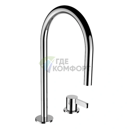 Смеситель для раковины Laufen Kartell с поворотным изливом и донным клапаном, хром (3.1133.2.004.221.1) - фото 1