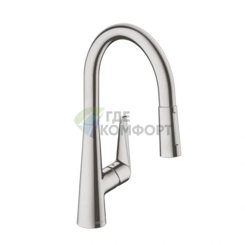 Кухонный смеситель Hansgrohe Talis M51 с вытяжным душем, цвет под сталь (72813800) - фото 1