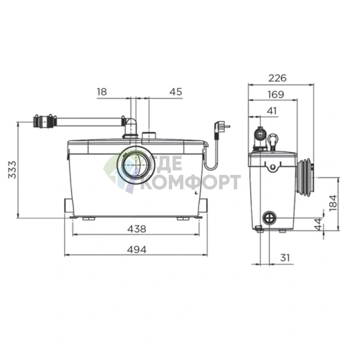 Канализационный насос с измельчителем SFA Saniaccess 3 - фото 5