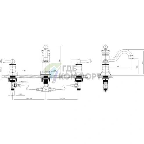 Смеситель для раковины Timo Adelia 6021/04F Black Antique - фото 2