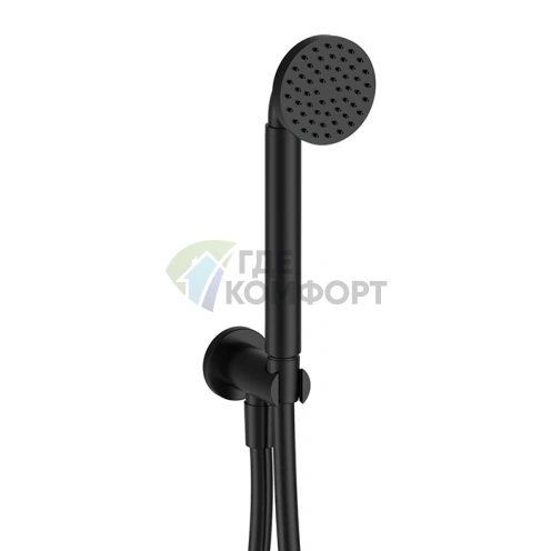 Душевой набор Fantini Icona Classic с ручной лейкой и держателем, черный матовый (53 13 R043) - фото 1