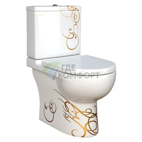 Унитаз-компакт Della Globus «Джаз» в золотом исполнении - фото 1