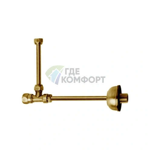 Угловой кран KERASAN золото для подвода воды к бачку унитаза (757291) - фото 1