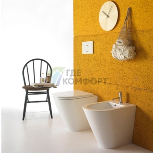 Унитаз напольный пристенный GLOBO Forty3 52х36х43 см, белый (FO002.BI) - фото 1