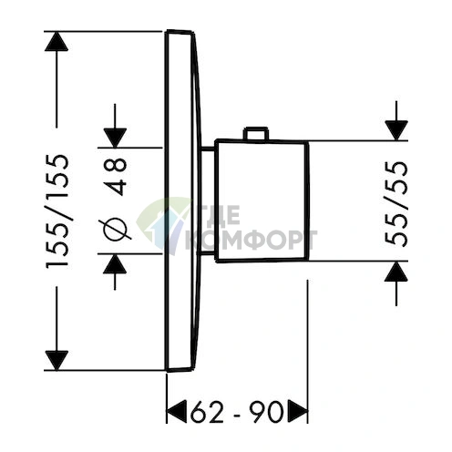 Термостат для душа Hansgrohe PuraVida 15772400 с поддержанием постоянной температуры - фото 2