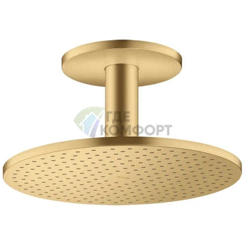 Верхний душ AX ShowerSolution 300 мм с держателем, 2 форсунки, шлифованное золото (35304250) - фото 1