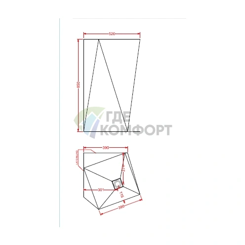 Напольная раковина Artceram SHARP 50×50×85 см: стильная отдельностоящая модель без отверстий - фото 2