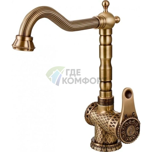 Кухонный смеситель Zorg Antic A 408K-BR для установки на мойку (бронза) - фото 1