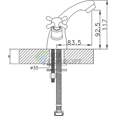 Смеситель для раковины Rossinka G G02-61: настенный, латунный - фото 2