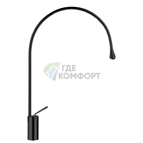 Смеситель для раковины Gessi Goccia: черный, фиксированный излив 387 мм (33808#299) - фото 1