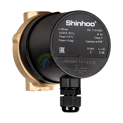 Насос рециркуляционный Shinhoo INSTANT 15-1.5 II BL 80мм 5Вт 1x230В 50Гц Rp 1/2