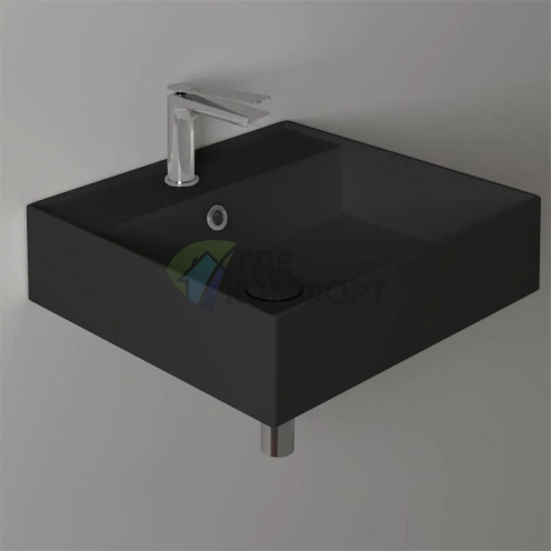 Подвесная раковина SIMAS AGILE 51x46 см черная матовая с переливом - фото 1