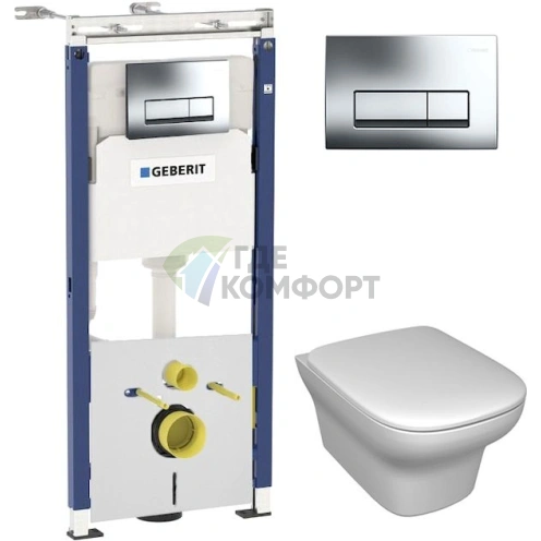 Комплект для скрытого монтажа Geberit Duofix с инсталляцией Платтенбау и чашей Jacob Delafon Vox - фото 1