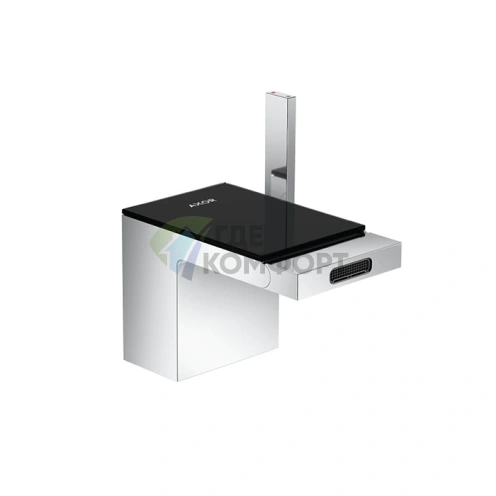 Стильный смеситель для биде AX MyEdition с изливом 145 мм и черным стеклом (47210600) - фото 1