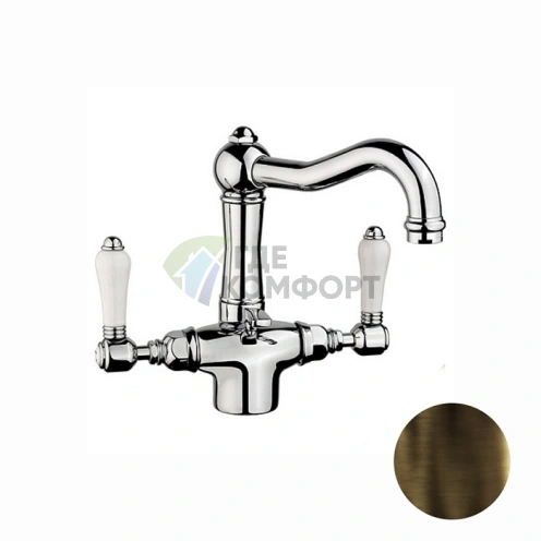 Элегантный смеситель Nicolazzi P.m. Blanc для раковины в тёмной бронзе (1432DB78) - фото 1