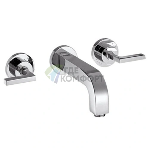 Смеситель для раковины AX Citterio встраиваемый с тремя отверстиями, розетками и незапираемым клапаном (39315000) - фото 1