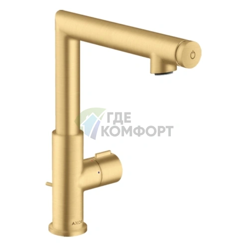 Смеситель для раковины AX Uno 220 Select в цвете шлифованное золото (45016250) - фото 1