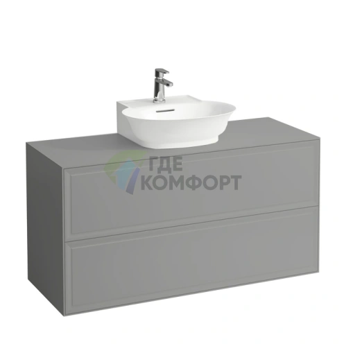 База под раковину Laufen New Classic подвесная с 2 ящиками, 1180x450x600 мм, серый цвет (4.0602.4.085.627.1) - фото 1