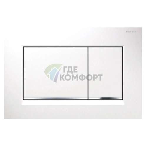 Кнопка смыва Geberit Sigma 30 115.883.KJ.1: Белый корпус, хром - фото 1